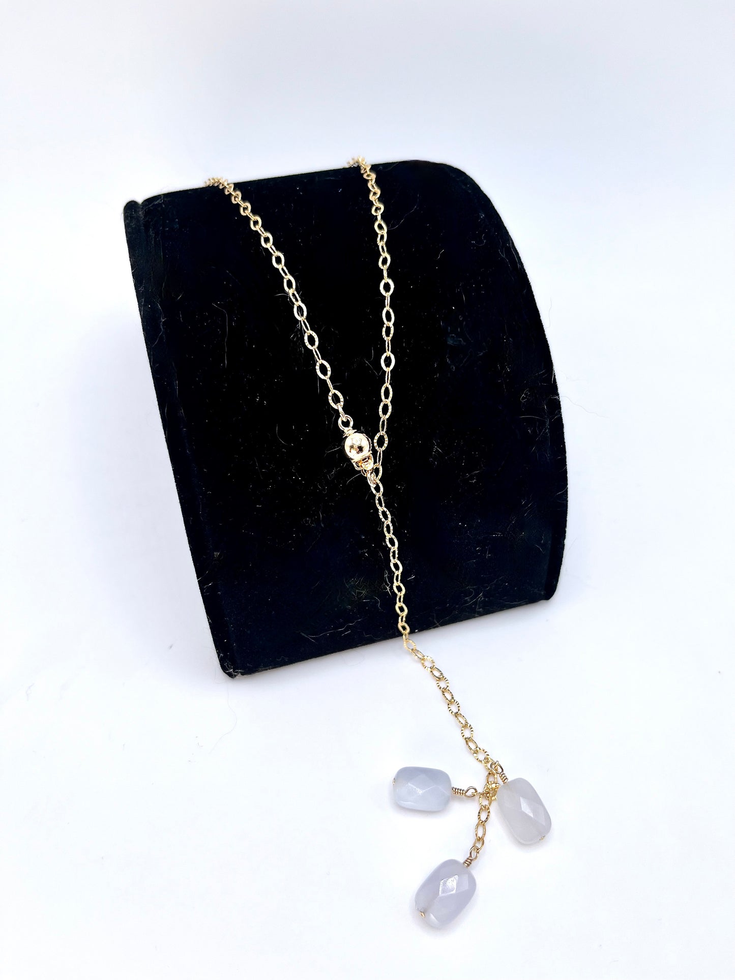 Blue Chalcedony Lariat Necklace