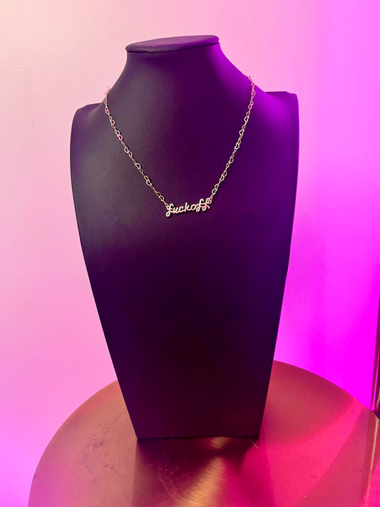 Custom Order: F*ckOff Necklace w/ Heart Chain